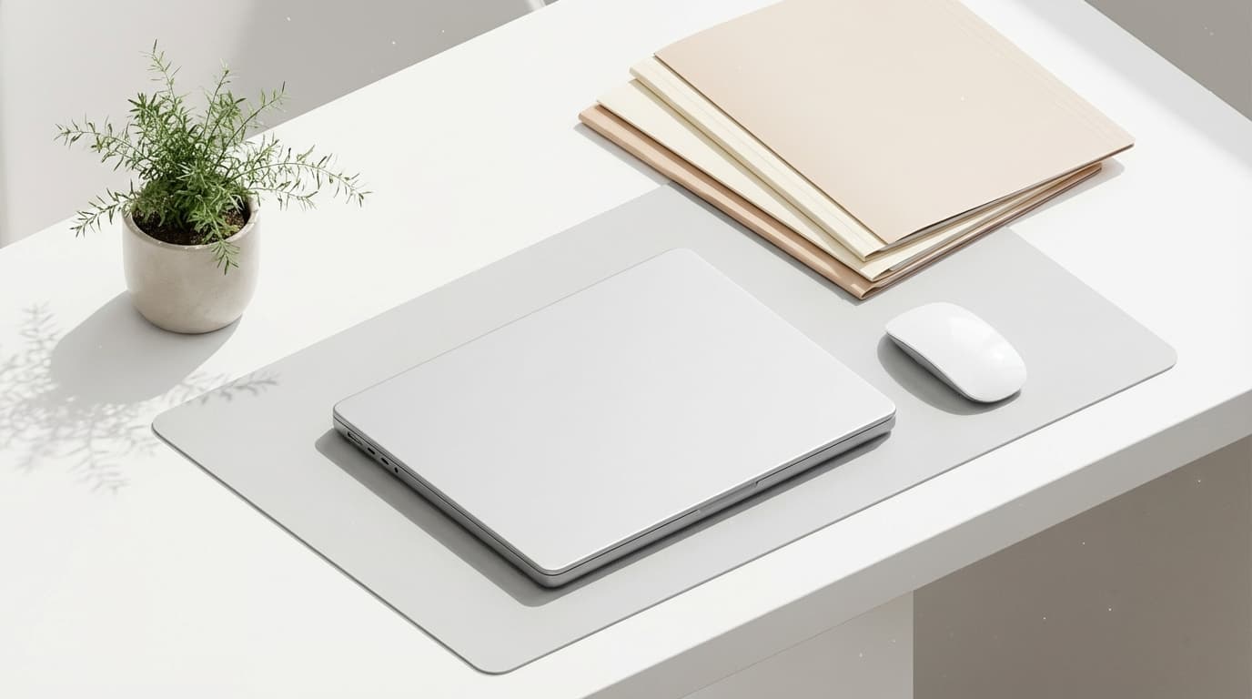 Professional desk with laptop and legal documents symbolizing compliance